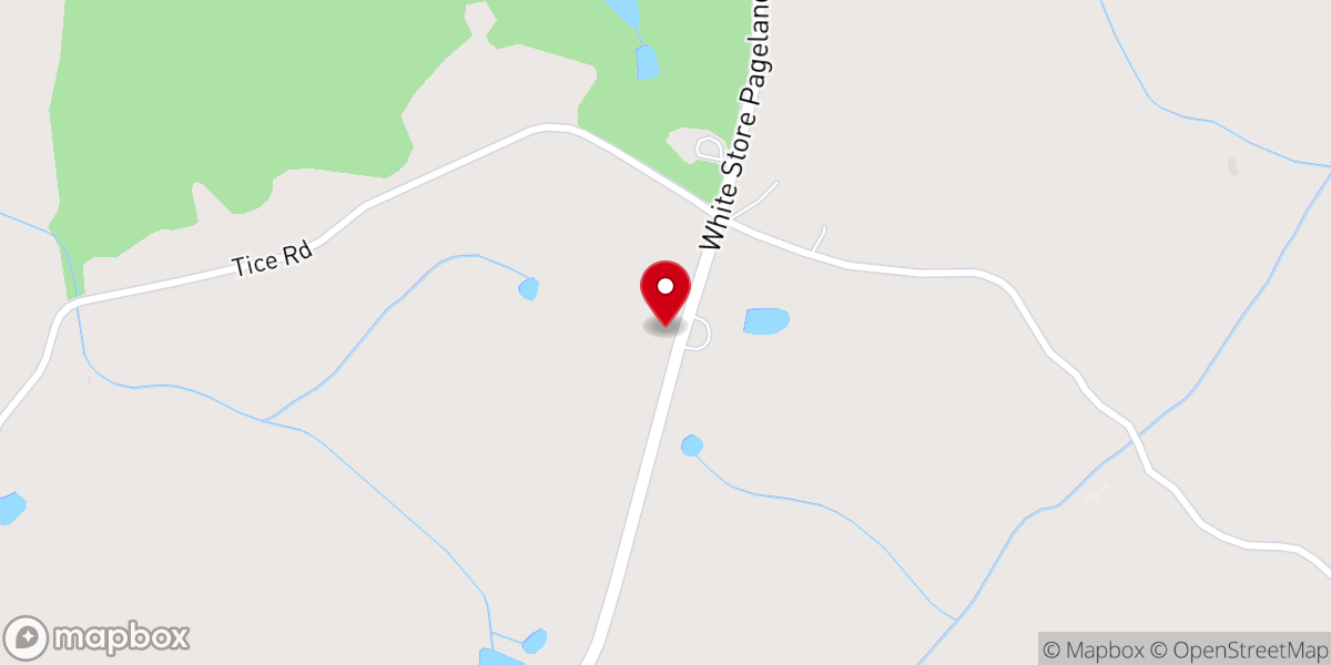 Map showing location of Mount Olive Church