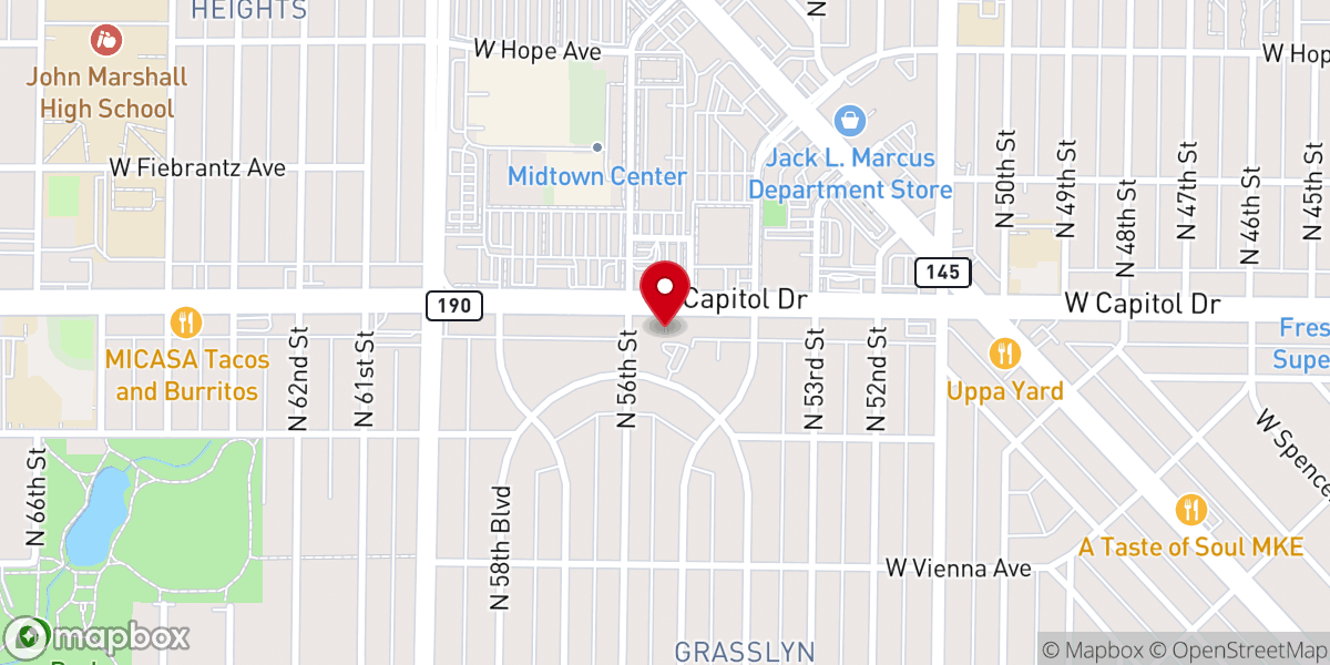 Map showing location of Albright United Methodist Church