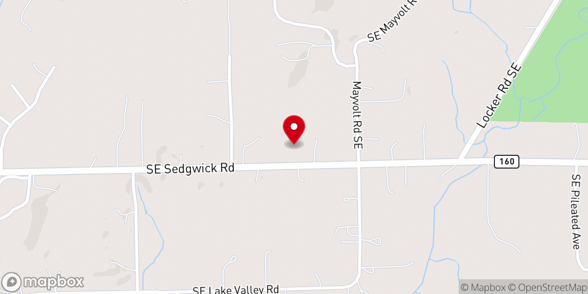 Map showing location of Evergreen Baptist Church