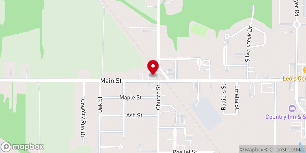 Map showing location of Silver Creek Church