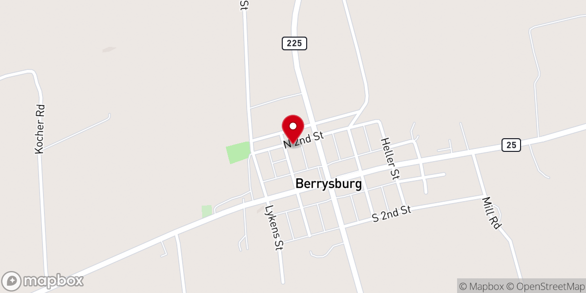 Map showing location of Peace United Church of Christ