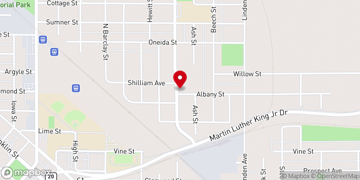 Map showing location of Hopwell Missionary Baptist Church