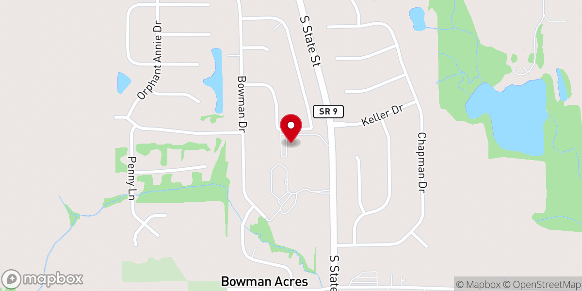 Map showing location of Greenfield Church of Christ