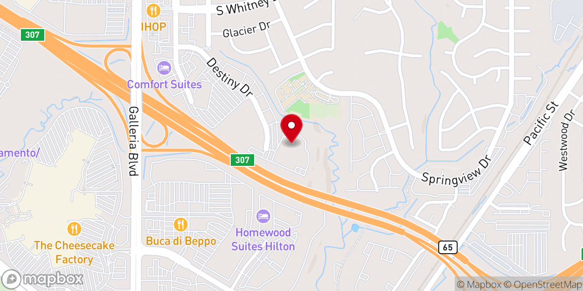Map showing location of Destiny Church Rocklin