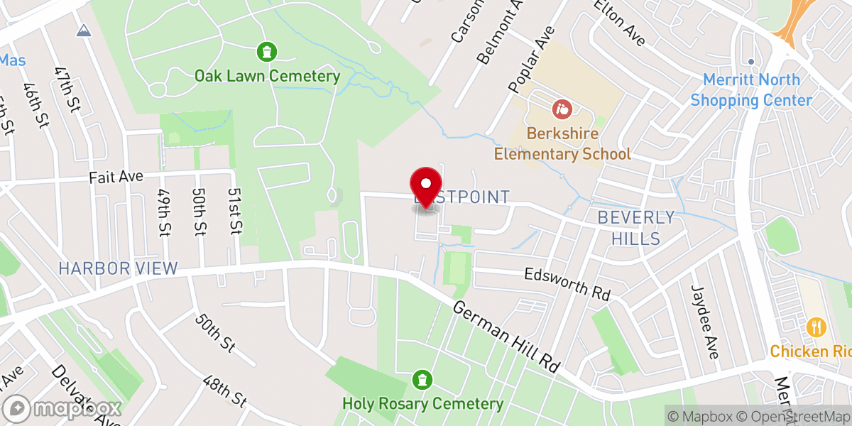 Map showing location of Calvary Baptist Church
