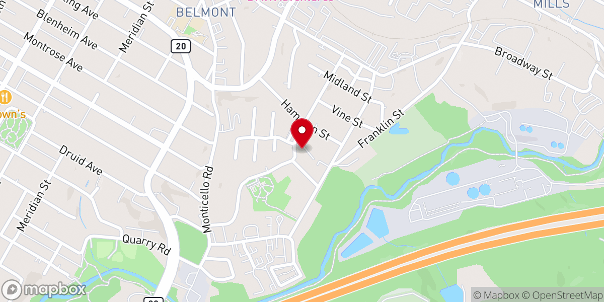 Map showing location of Faith Baptist Church