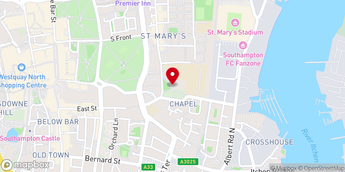Map showing location of St Mary's Church