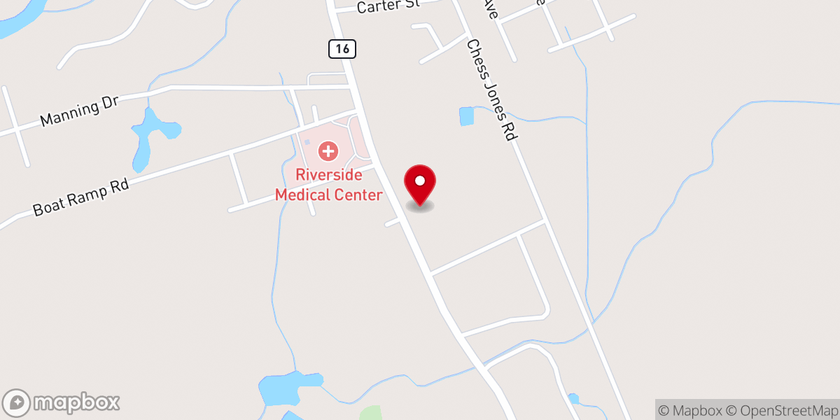 Map showing location of Trinity Baptist Church
