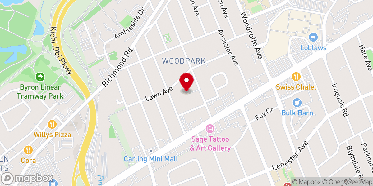 Map showing location of Ottawa Reformed Presbyterian Church
