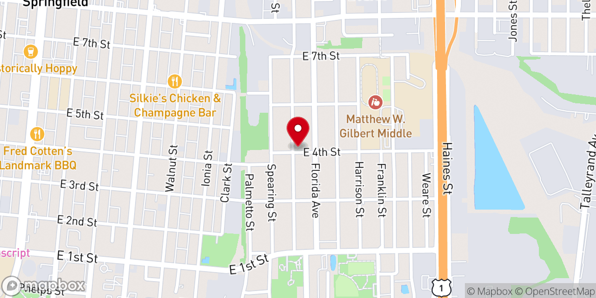 Map showing location of Pleasant Grove Missionary Baptist