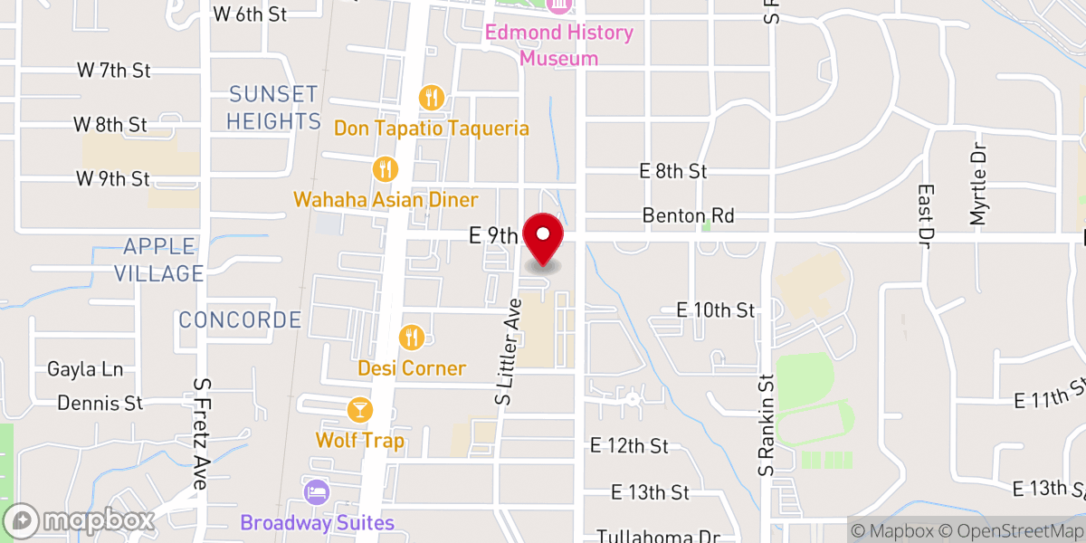 Map showing location of St. John the Baptist Catholic Church