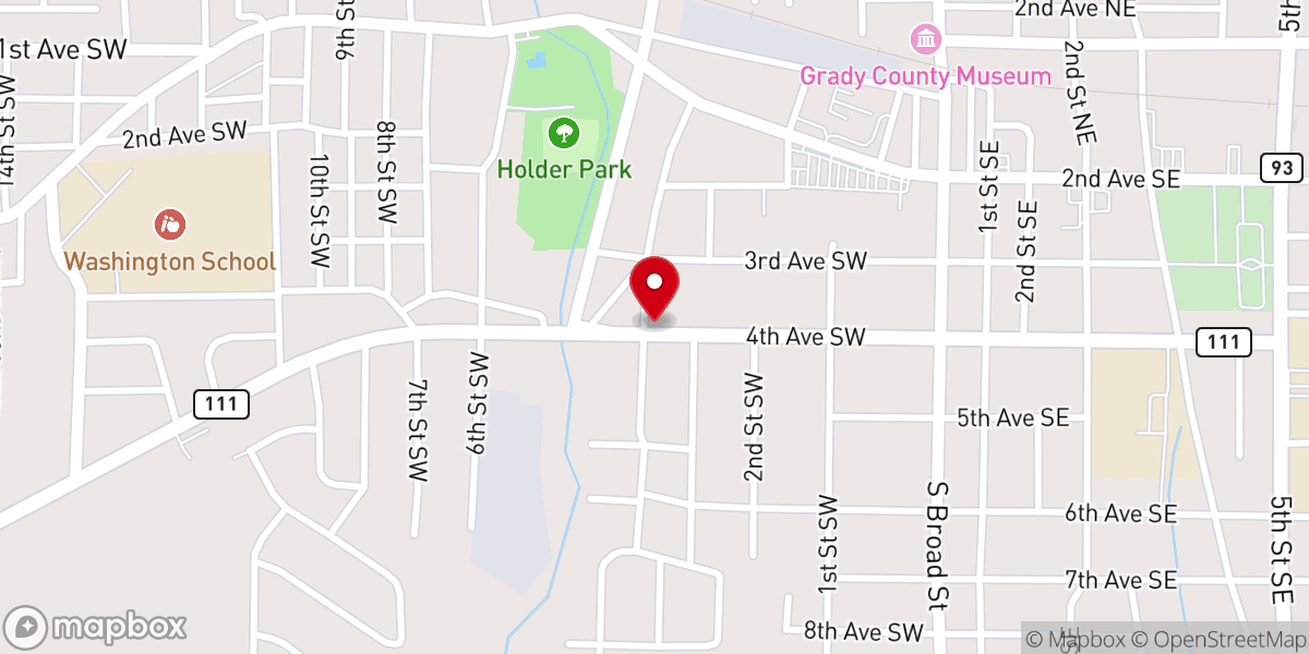 Map showing location of Mt Calvary Baptist Church