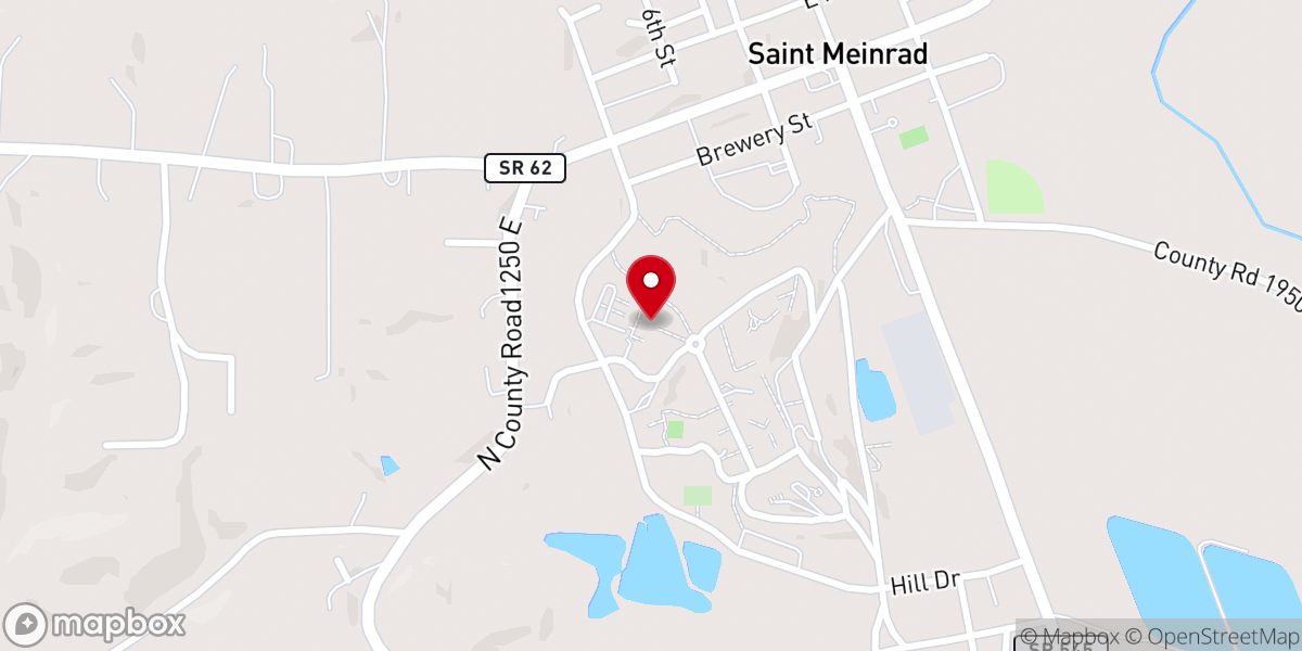Map showing location of Saint Meinrad Archabbey Guest House