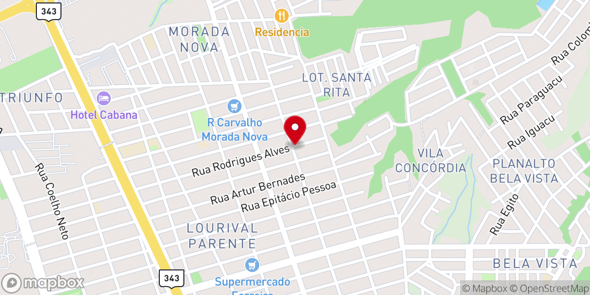 Map showing location of Igreja O Brasil para Cristo - Lourival Parente