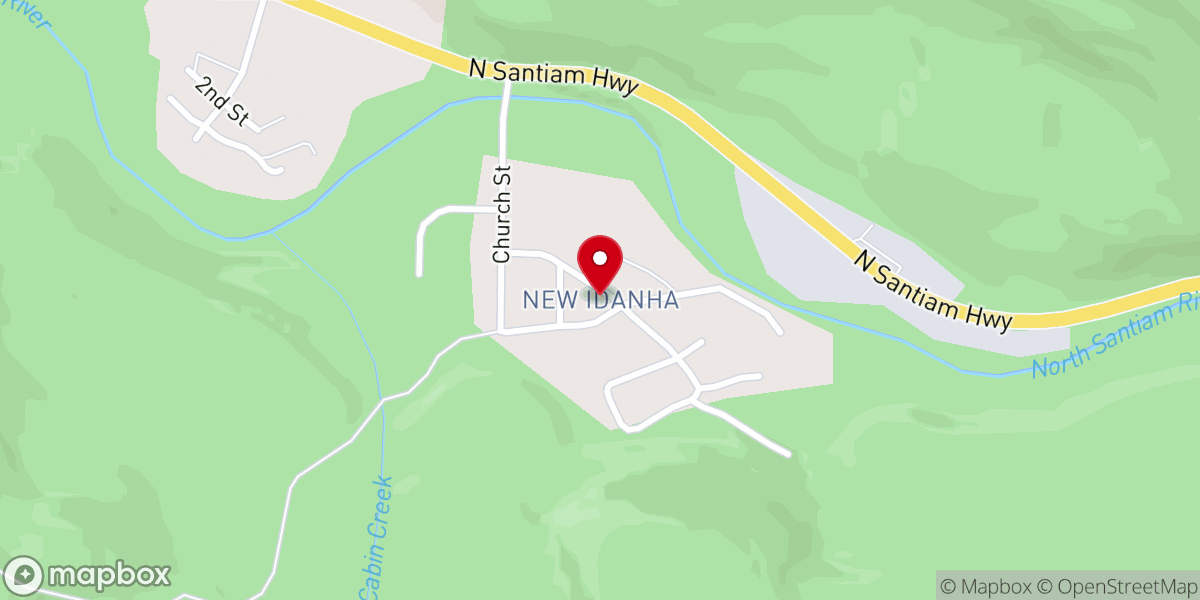 Map showing location of New Idanha