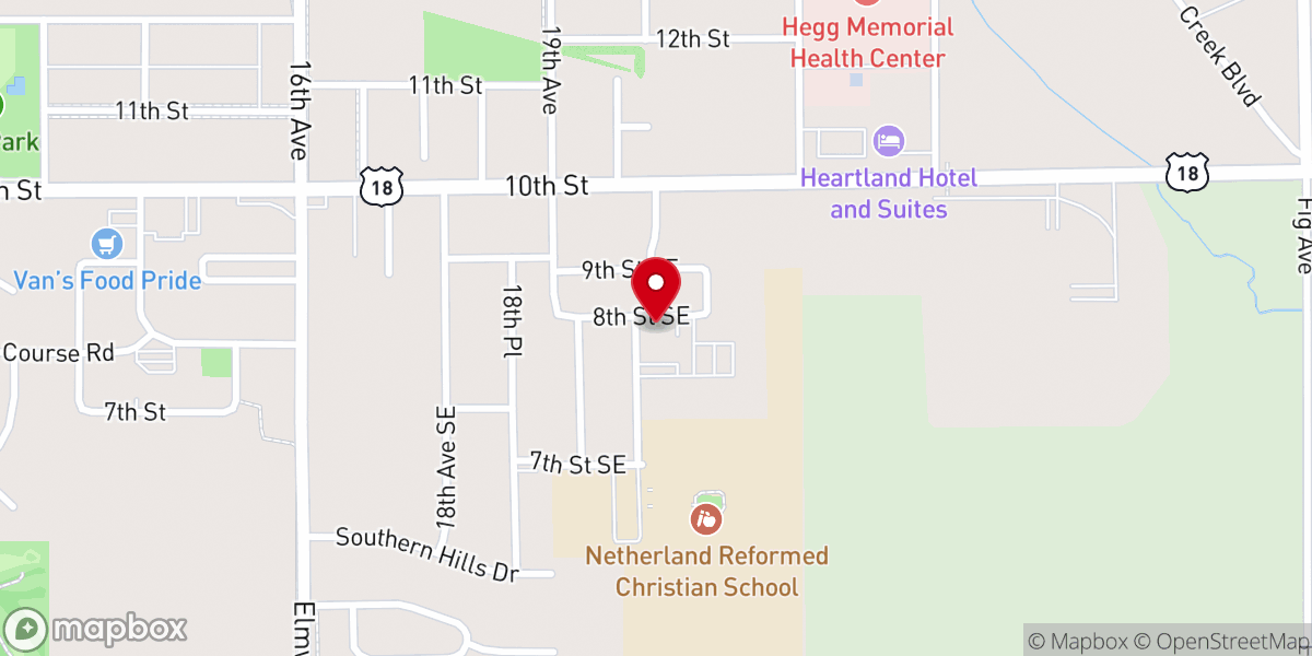 Map showing location of Trinity Christian Reformed Church