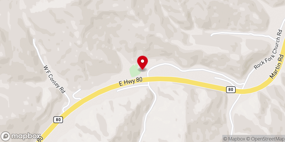 Map showing location of Rock Fork Old Regular Baptist Church