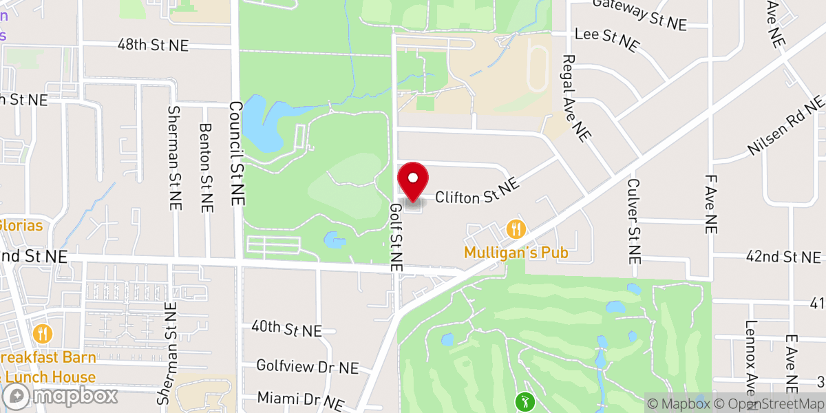 Map showing location of Noelridge Park Church