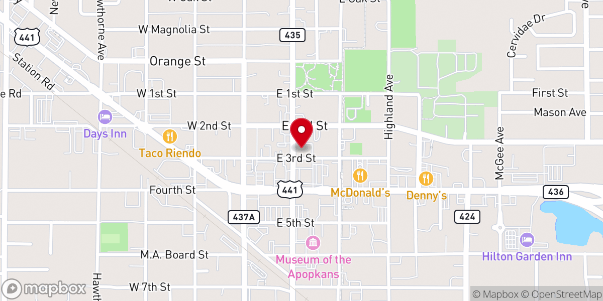 Map showing location of First Methodist Church