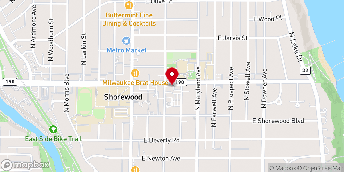 Map showing location of Fourth Church of Christ, Scientist