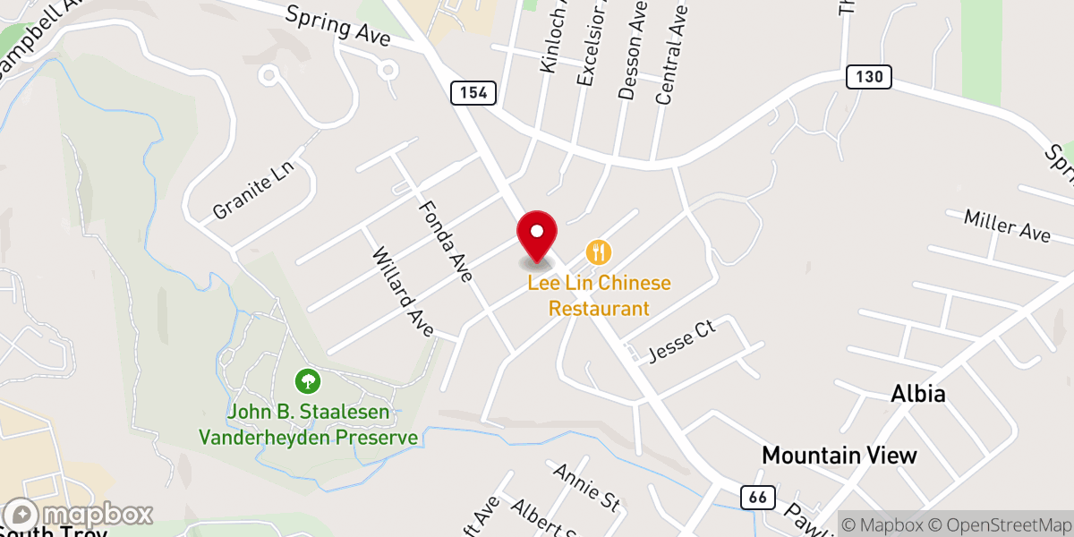 Map showing location of Pawling Avenue United Methodist Church
