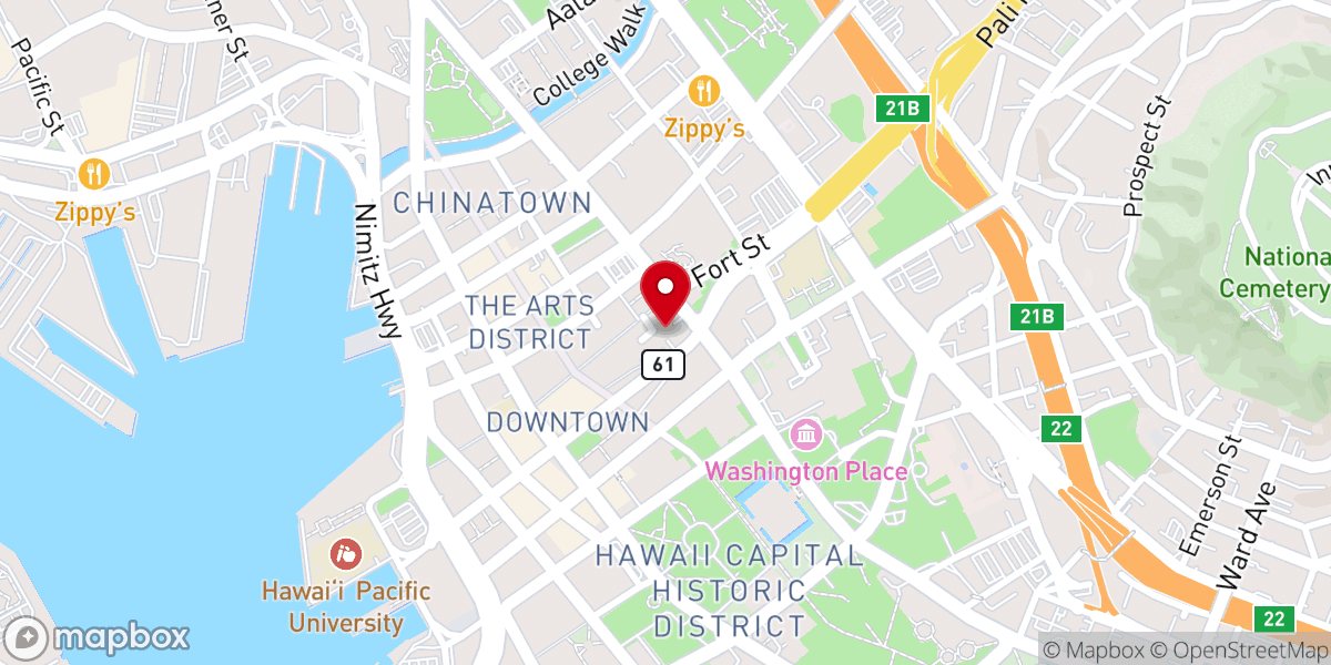 Map showing location of Roman Catholic Diocese of Honolulu: Chancery Office