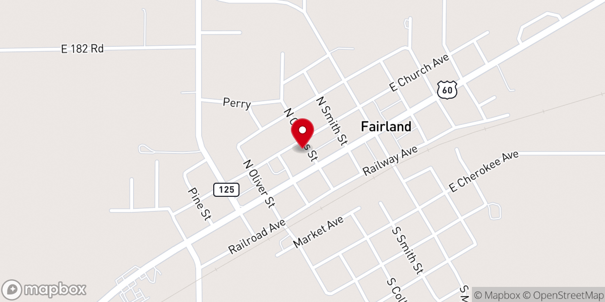 Map showing location of First Christian Church