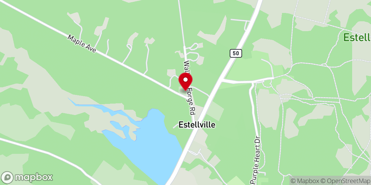 Map showing location of Estellville Methodist Church