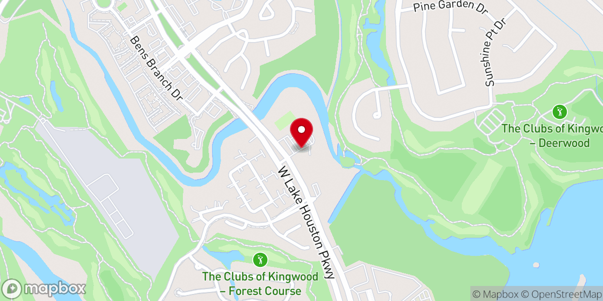 Map showing location of Lake Houston Family YMCA