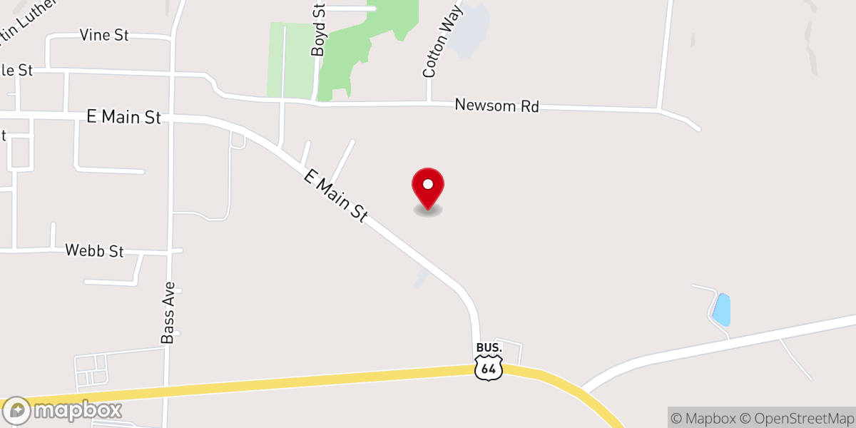 Map showing location of Simon Chapel MB Church