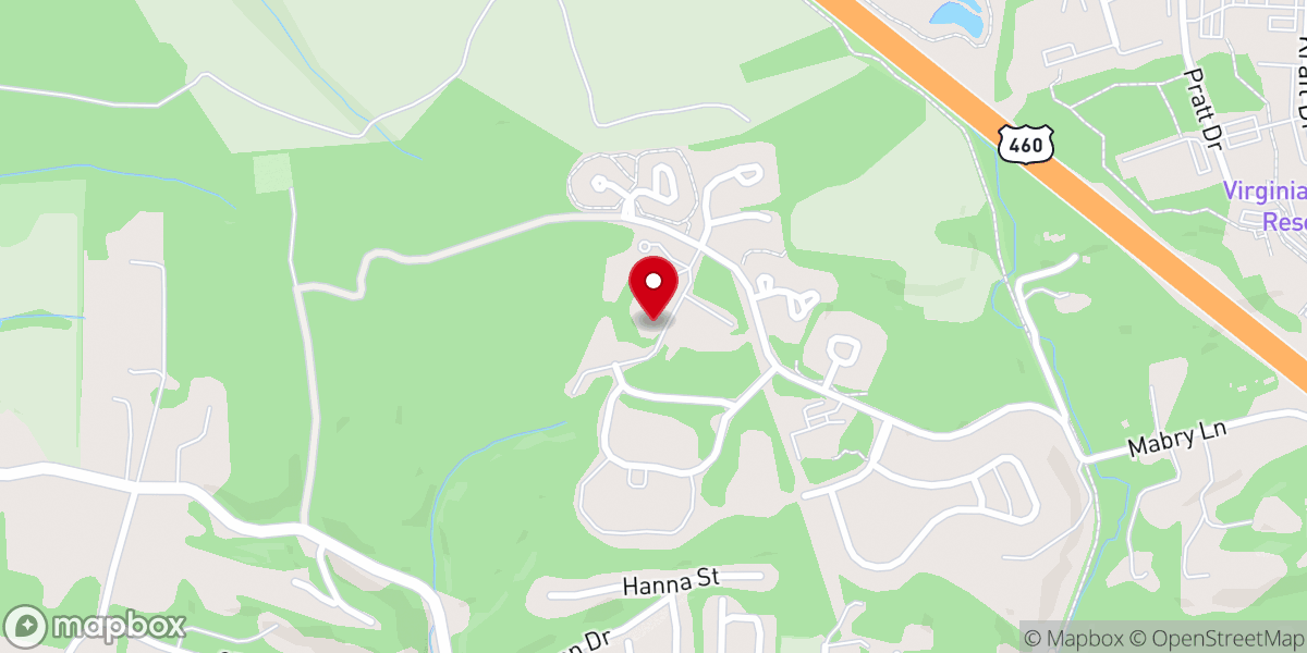 Map showing location of Hope Chapel Blacksburg