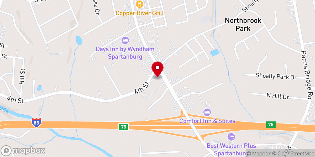 Map showing location of Northbrook Baptist Church