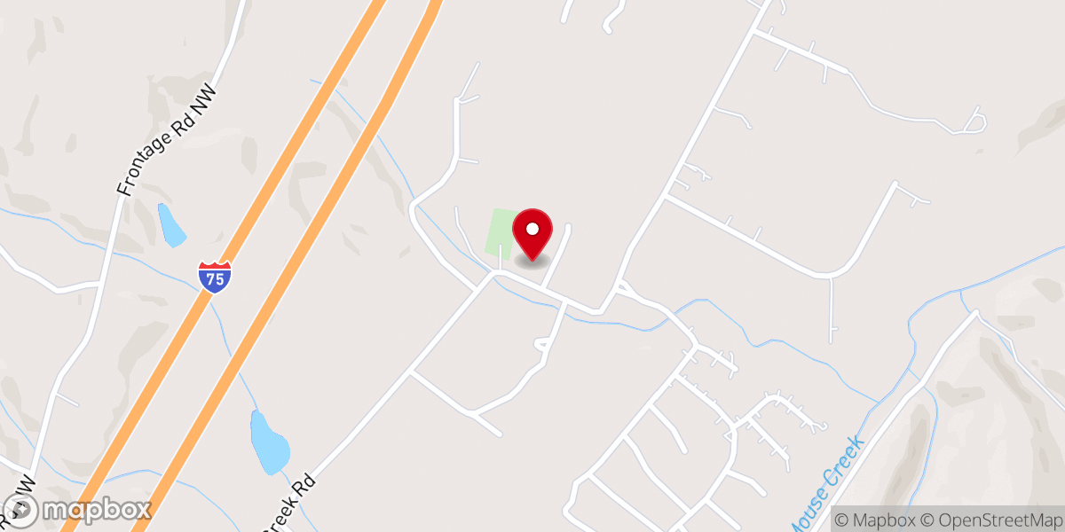 Map showing location of Henegar Church