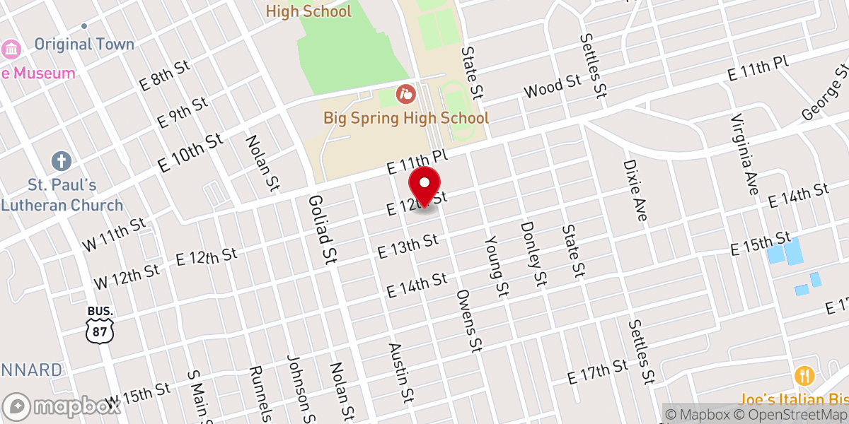 Map showing location of Cornerstone Covenant Church
