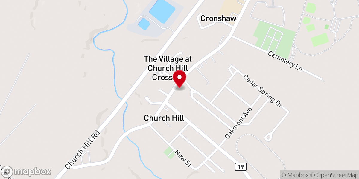 Map showing location of Church Hill United Methodist