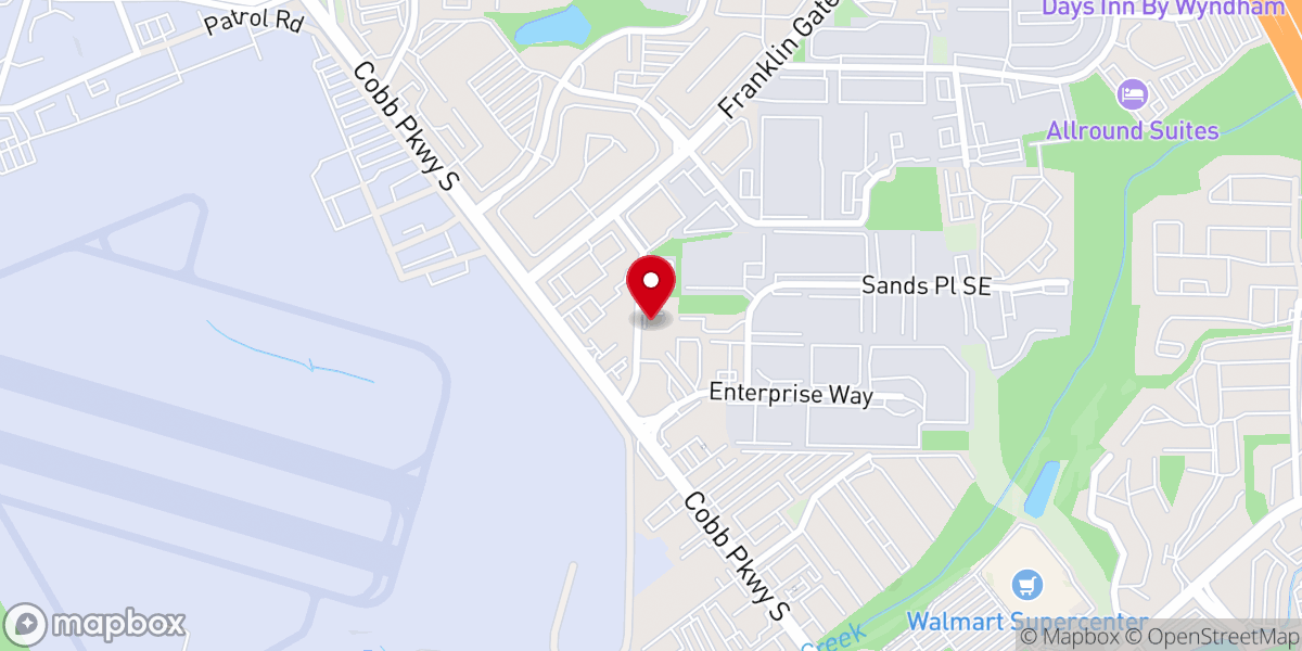 Map showing location of Life Way Church-Assembleia de Deus Campo de Atlanta