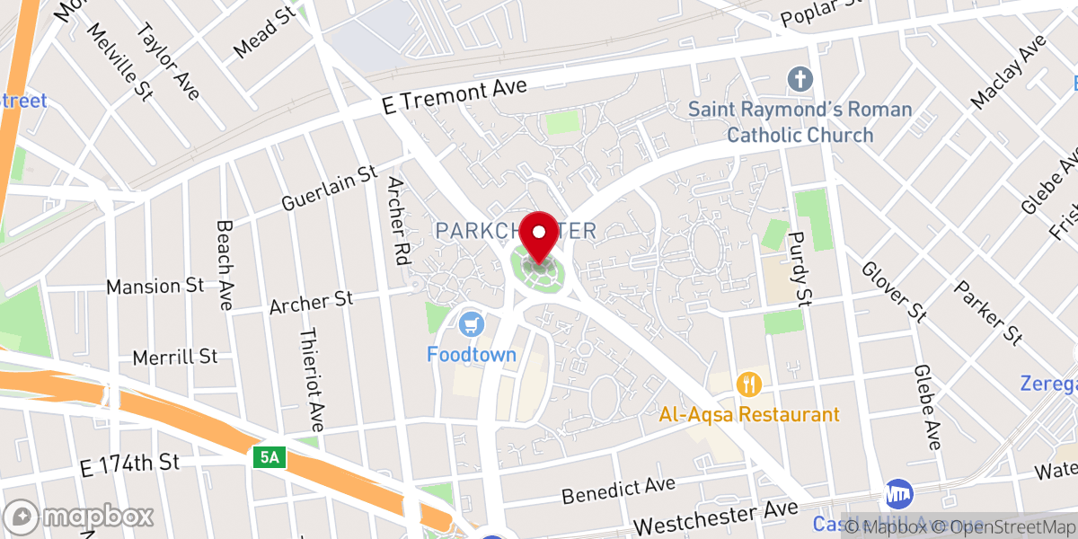 Map showing location of Bronx Unionport Parkchester Park