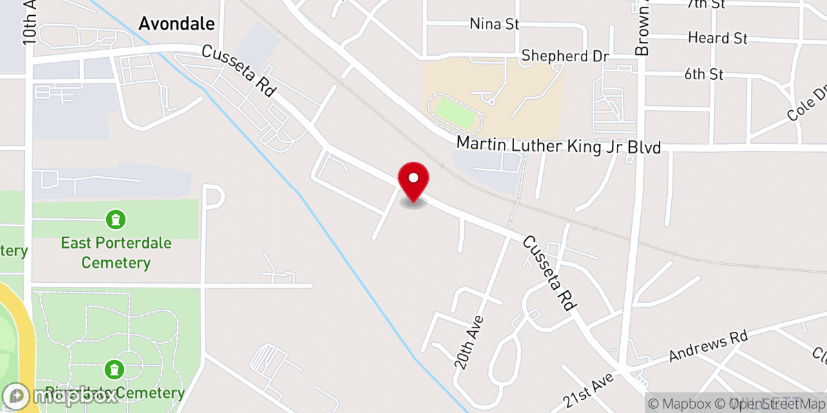 Map showing location of House of Prayer Christian Church