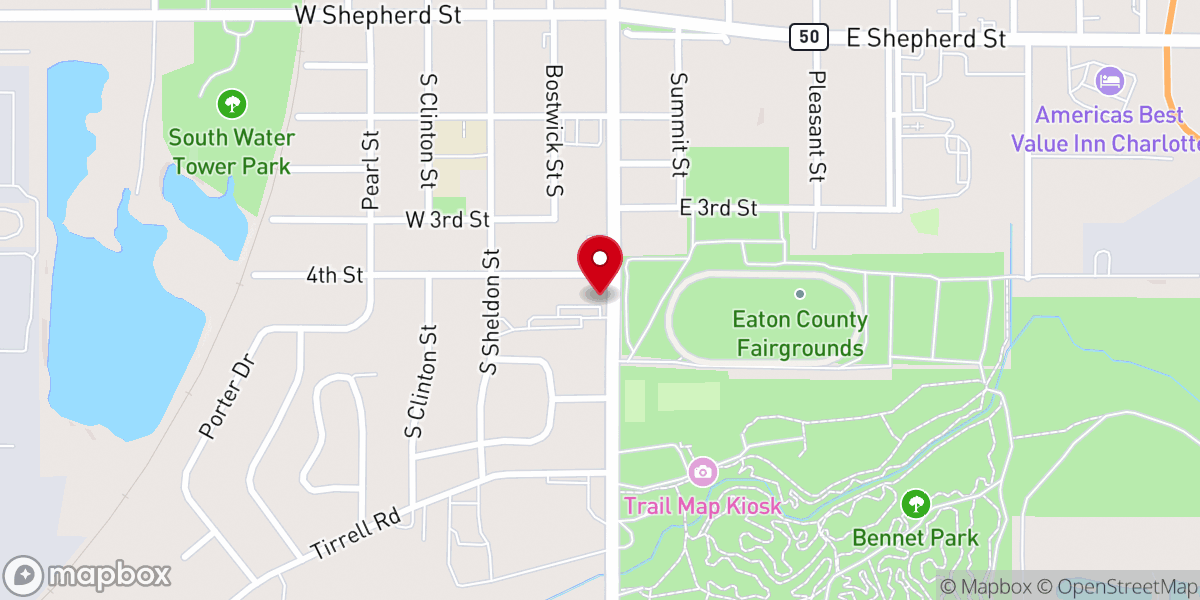 Map showing location of First Baptist Church Of Charlotte
