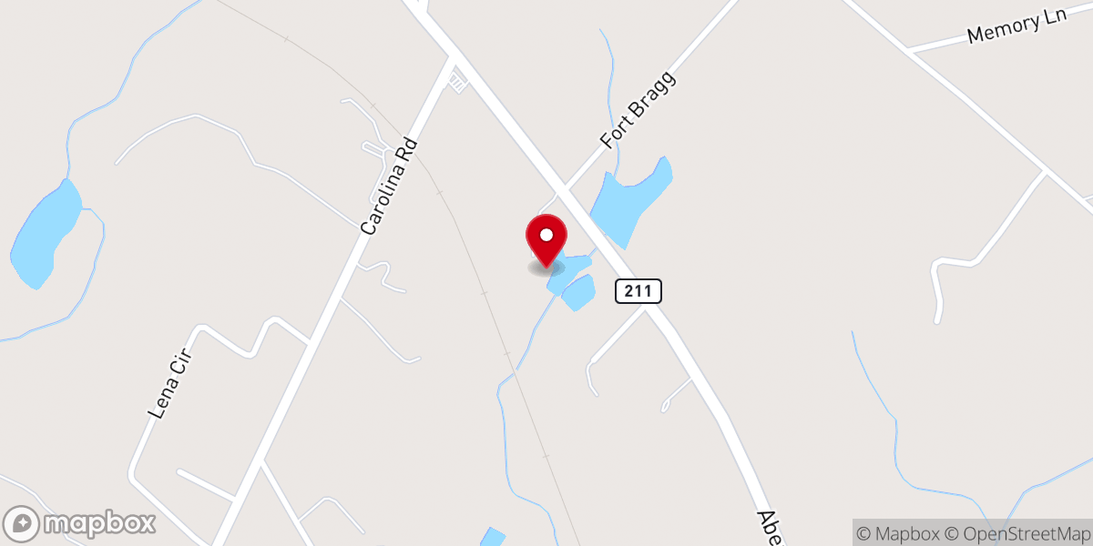 Map showing location of Shady Grove Holiness Church