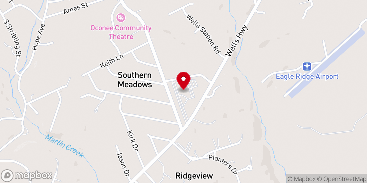 Map showing location of Utica Baptist Church