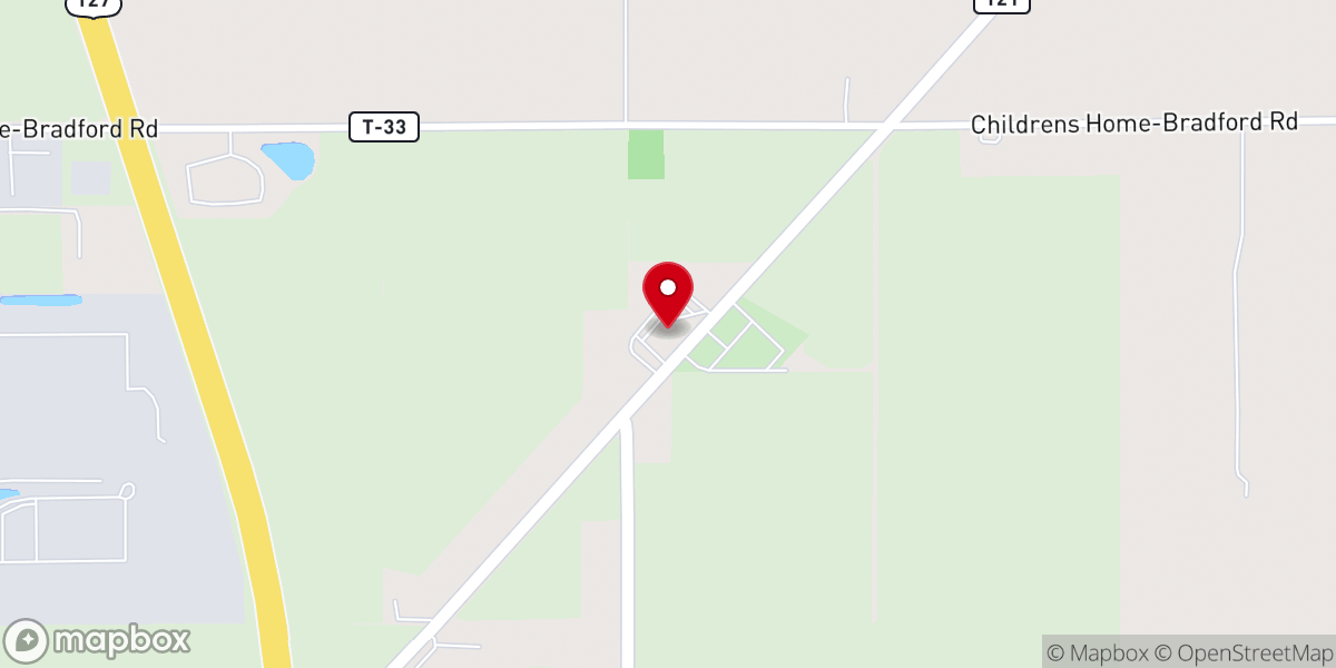 Map showing location of St. John Lutheran Church