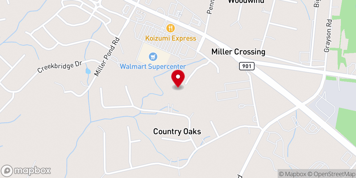 Map showing location of Park Ridge Baptist Church