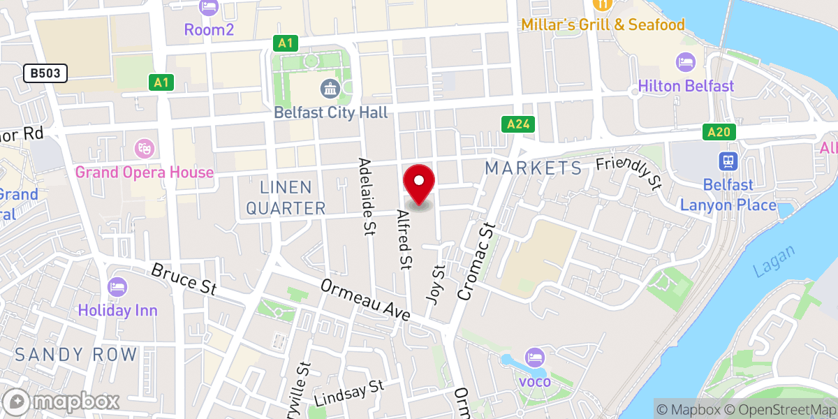 Map showing location of St Malachy's Church
