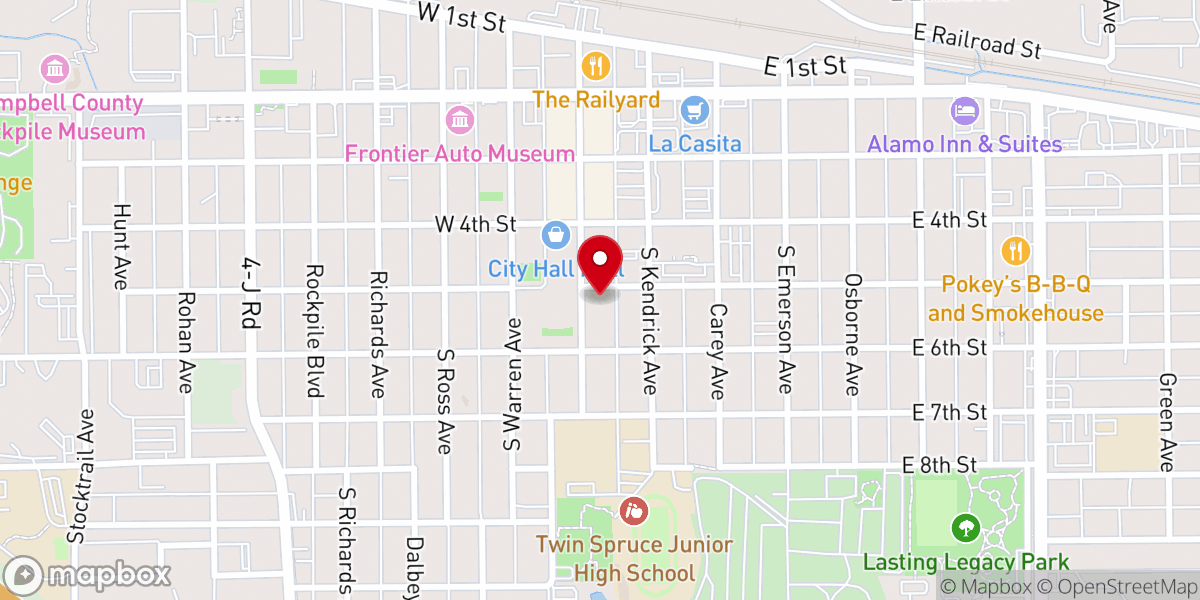 Map showing location of Westside Baptist Church