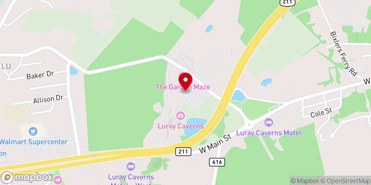 Map showing location of Luray Caverns
