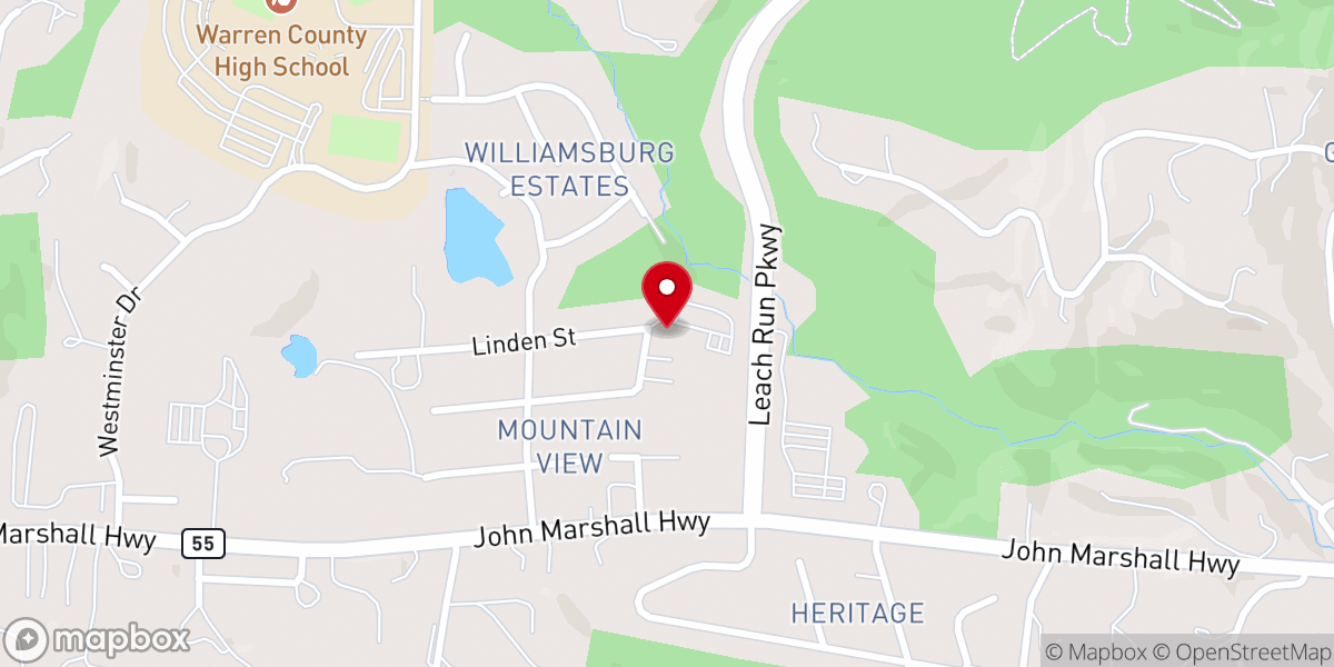 Map showing location of Front Royal Bible Church