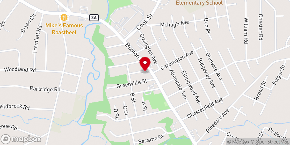 Map showing location of Spiritualist Fellowship Church of Billerica