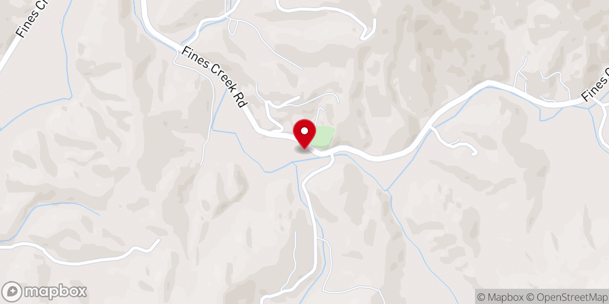 Map showing location of Fines Creek United Methodist Church