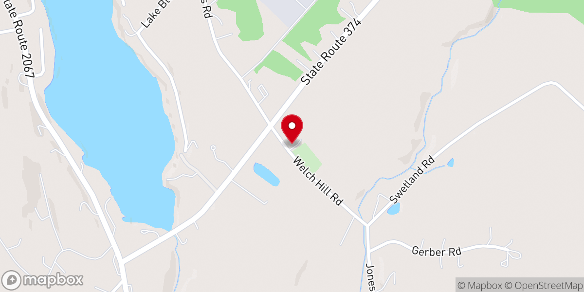 Map showing location of Bethel Community Church at Welch Hill